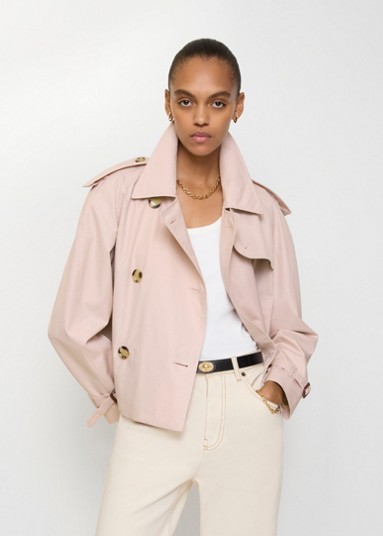 Cropped Tropical Gabardine Mayfair Trench Jacket