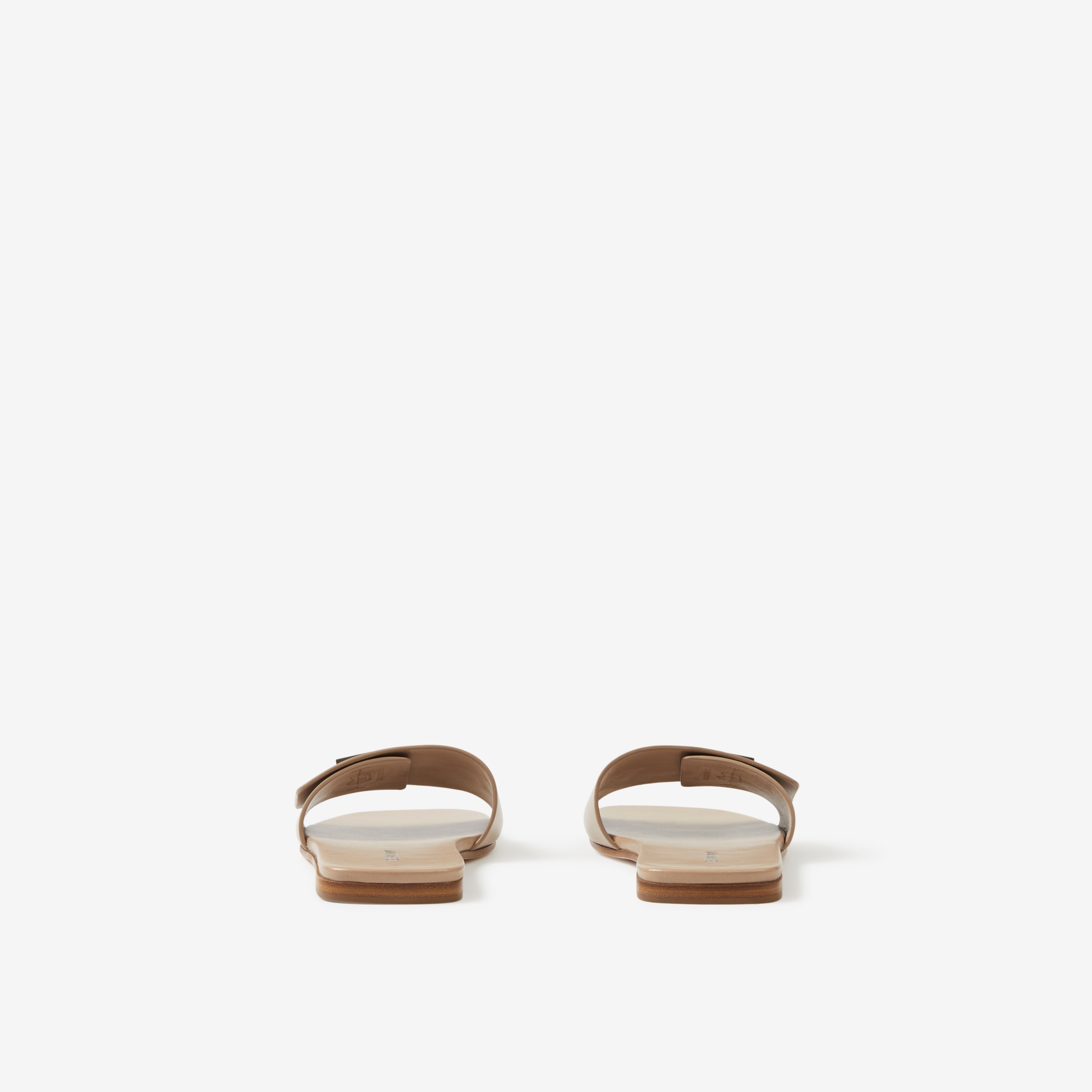 Leder-Slides mit Monogrammmotiv (Helles Mandelbraun) - Damen | Burberry® - 3