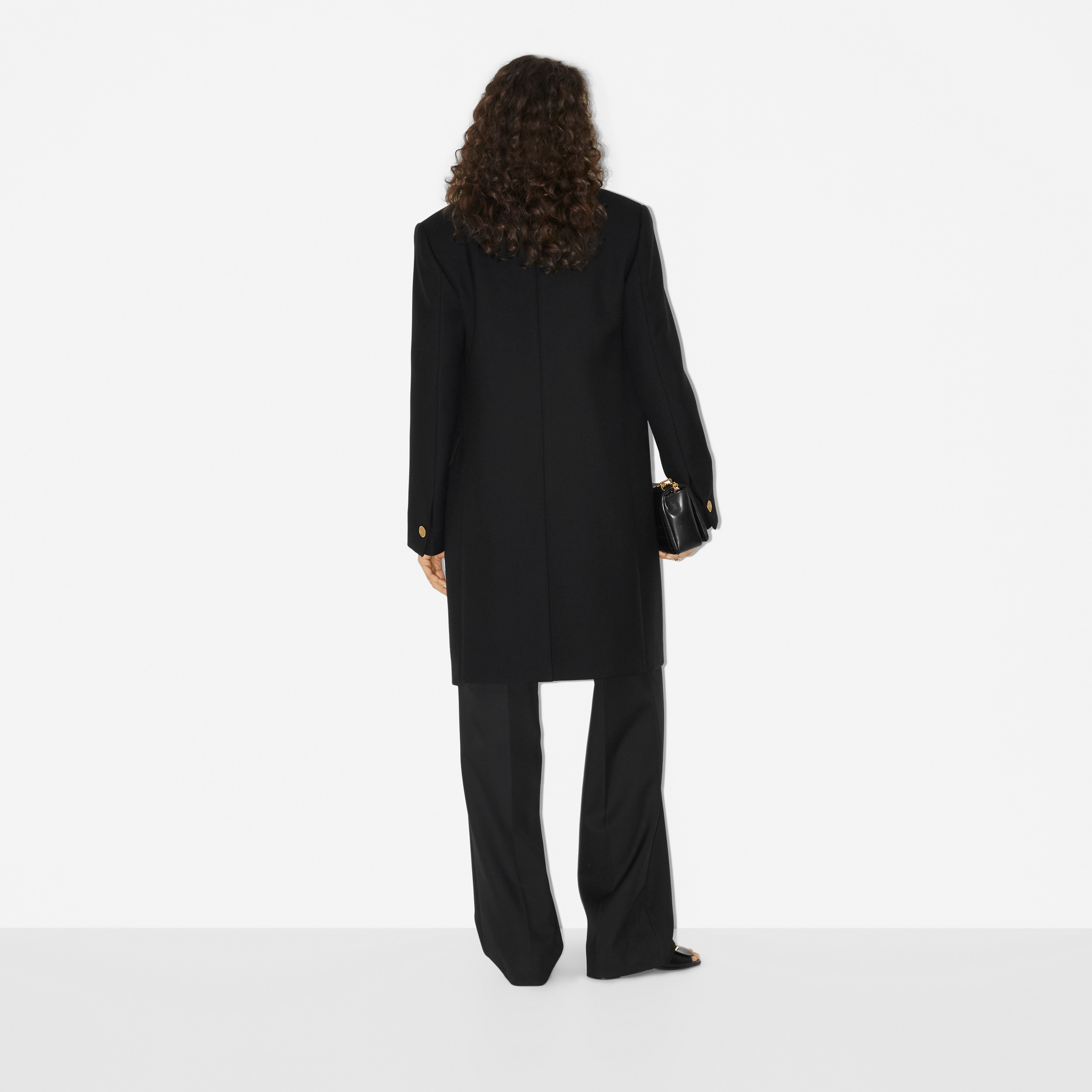 Abrigo de vestir en lana técnica (Negro) - Mujer | Burberry® oficial - 4