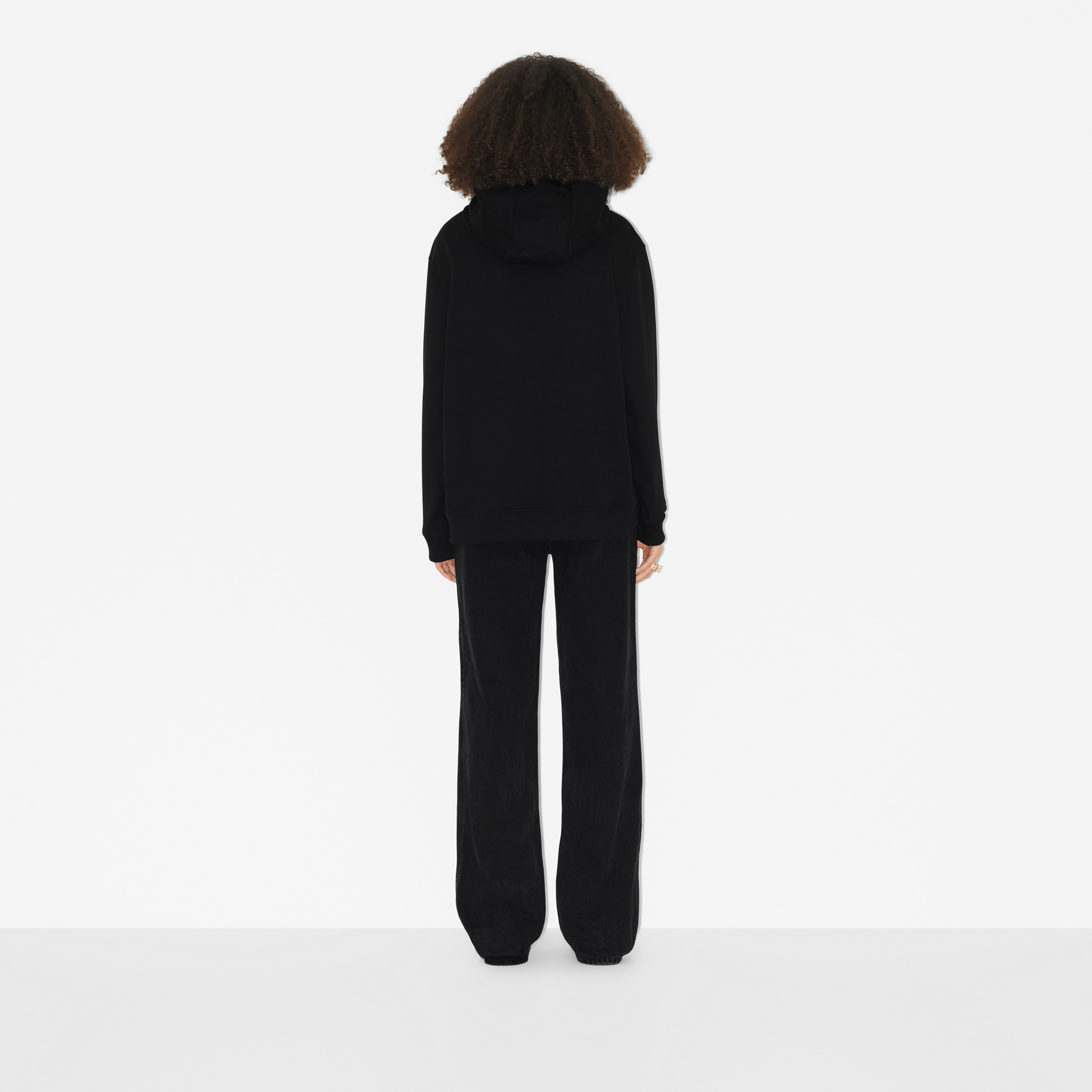 Hoodie oversize en coton avec foulard (Noir) - Femme | Site officiel Burberry® - 4