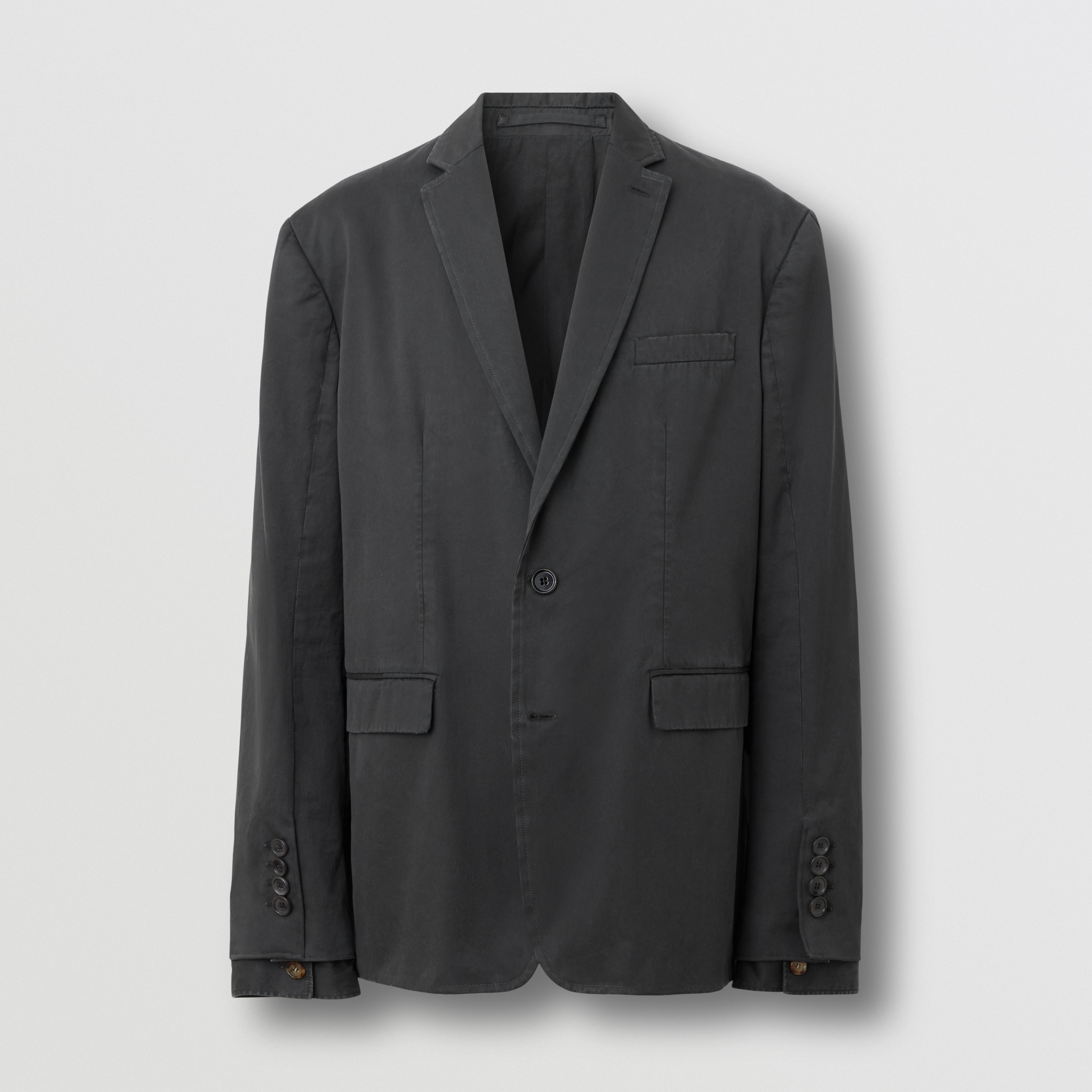 Cuff Detail Cotton Twill Tailored Jacket in Charcoal Grey - Men | Burberry® Official - 4
