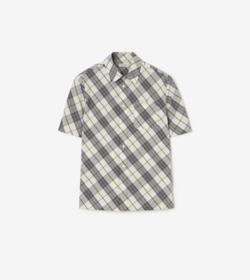 Classic Fit Check Cotton Shirt in Peacock blue - Men | Burberry® Official