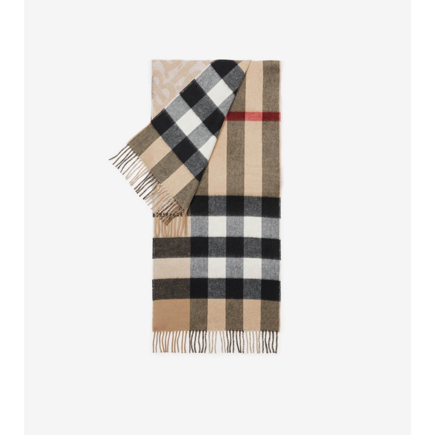 Burberry Reversible Check Monogram Scarf In Brown