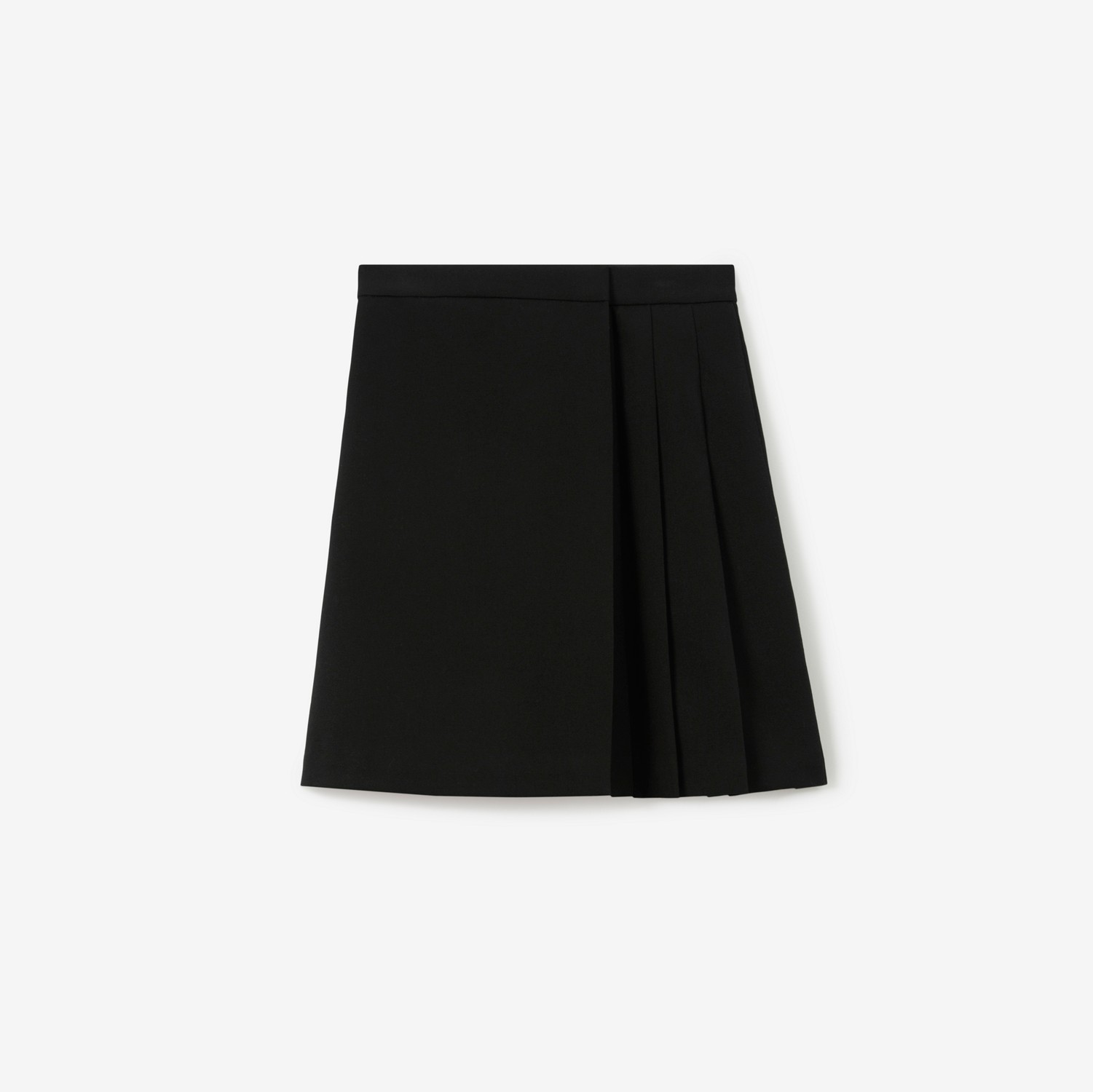 Pleated Stretch Twill Skirt