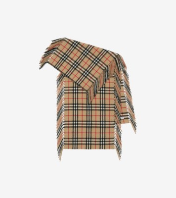 ✨NWT ✨BURBERRY Men/Women Signature Gauze Plaid 100%Cashmere Antique Yellow  Scarf