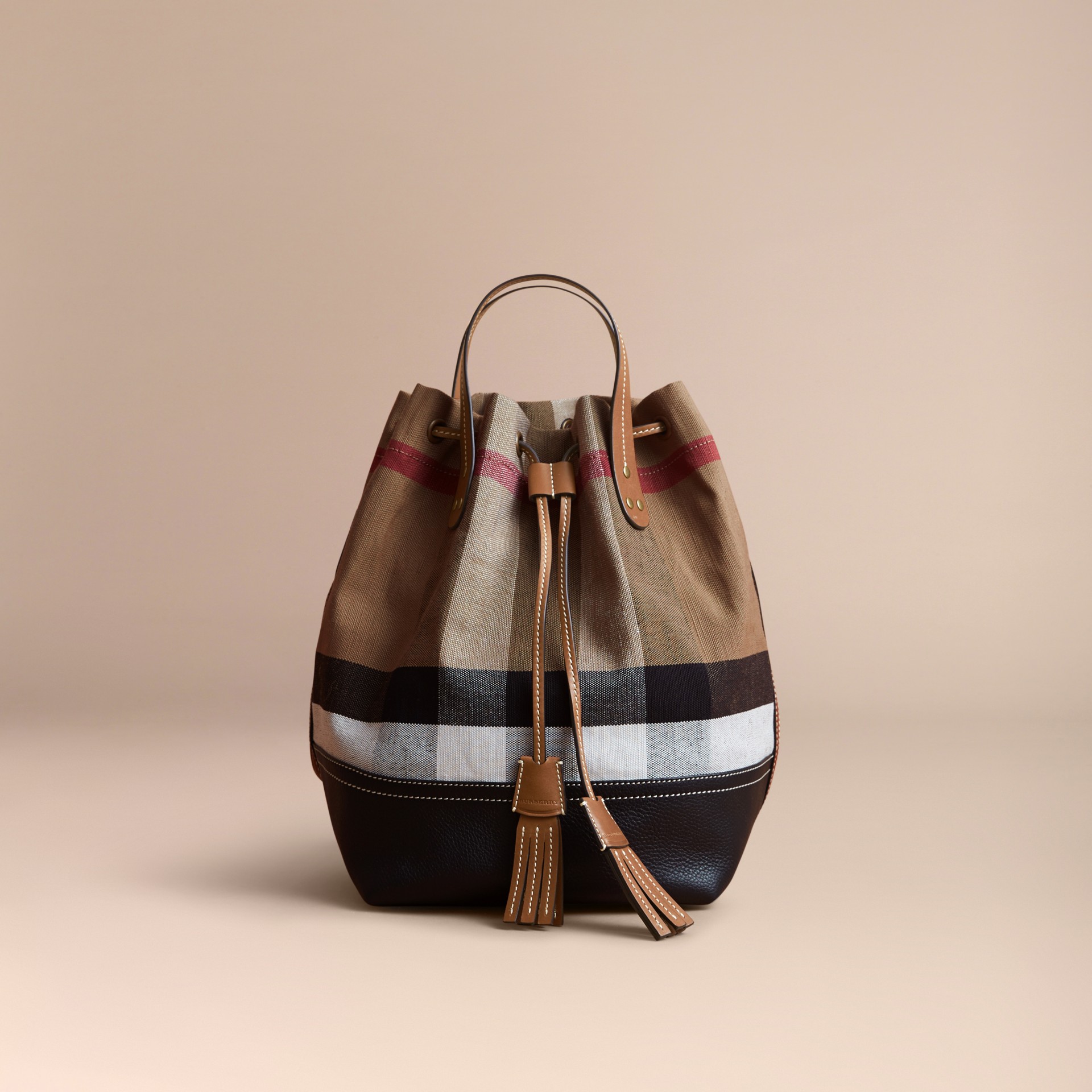 Canvas Check Bucket Bag | Burberry
