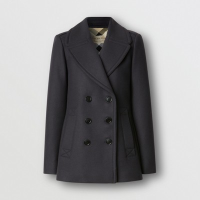 womens burberry wool pea coat