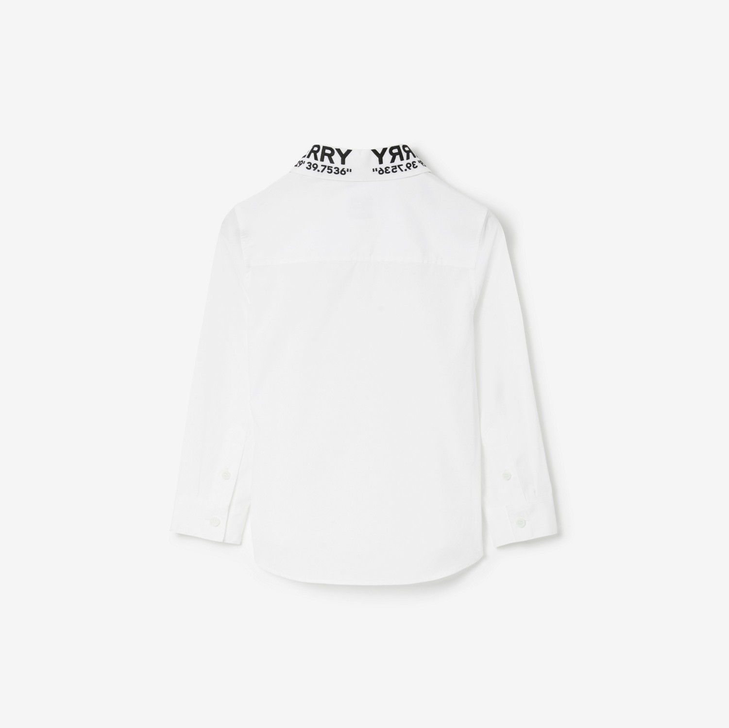 Coordinates Trim Cotton Shirt in White | Burberry® Official