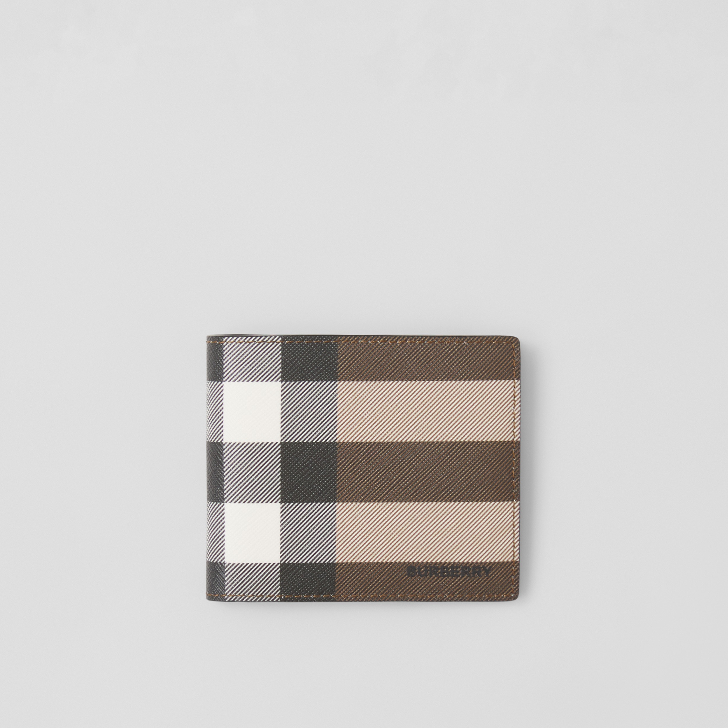 Exaggerated Check Bifold Coin Wallet in Dark Birch Brown - Men | Burberry® Official - 1