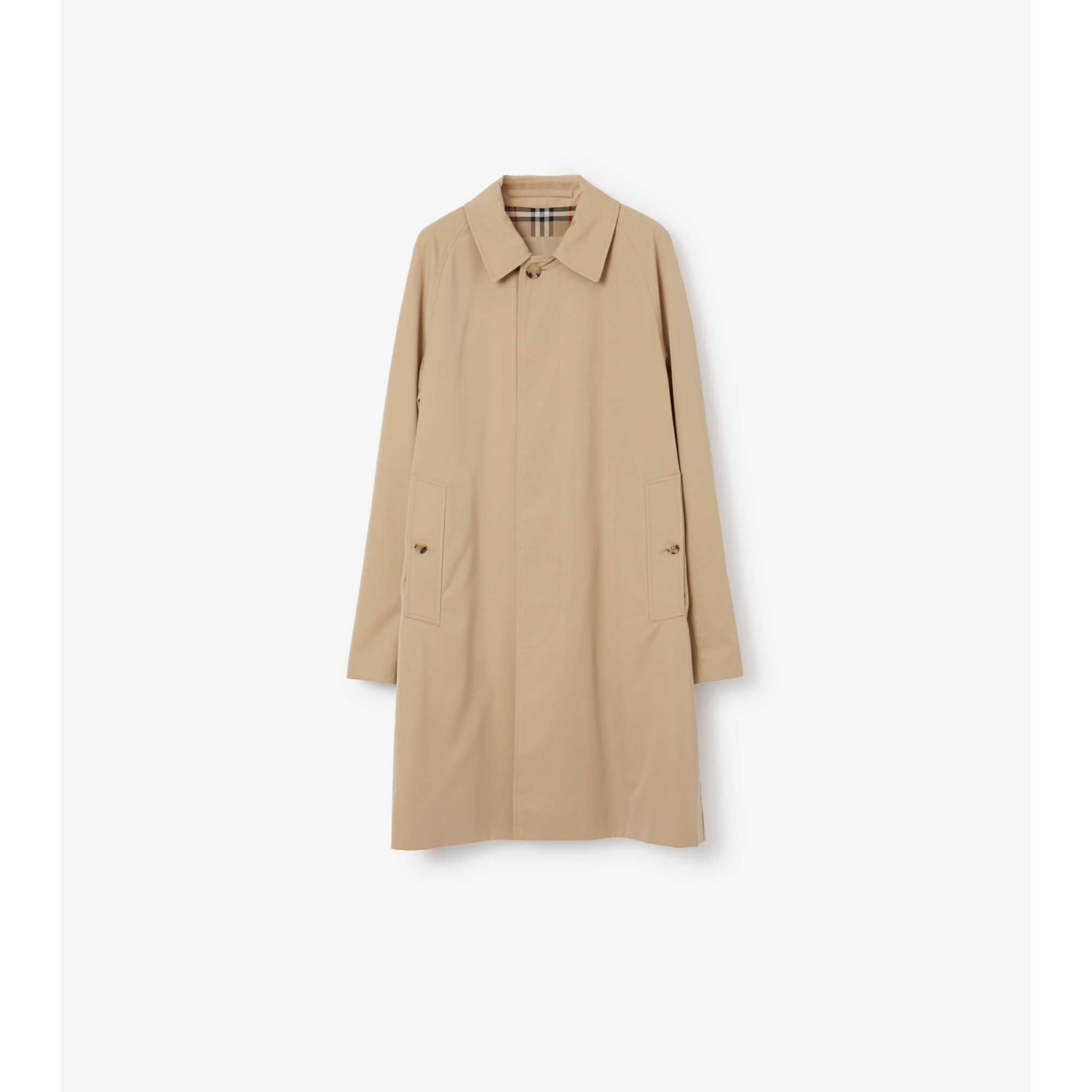 Mid length Camden Heritage Car Coat in Honey Men Cotton Gabardine Burberry Official