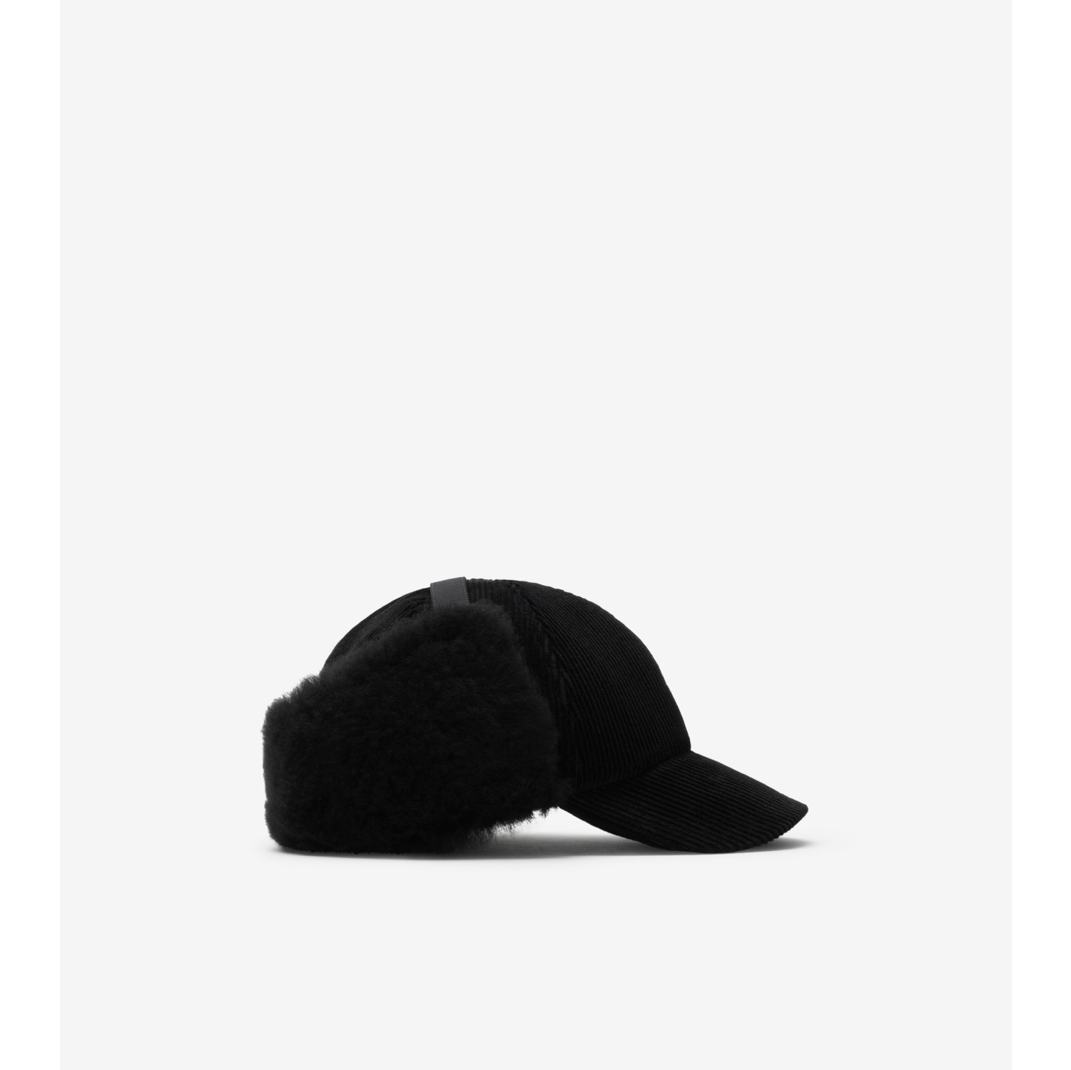 Shearling Trim Corduroy Trapper Cap