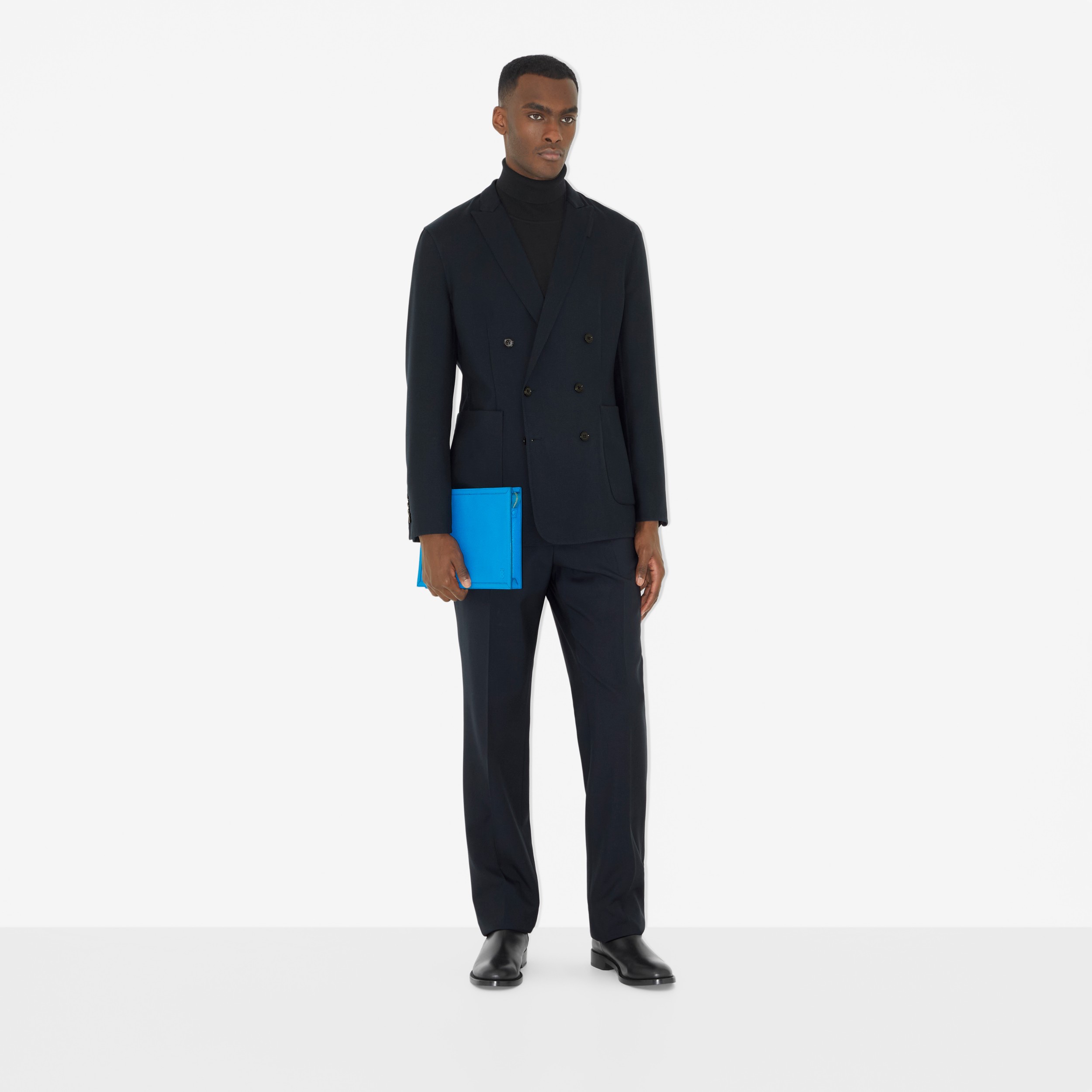 Grainy Leather TB Zip Pouch in Vivid Blue - Men | Burberry® Official - 4