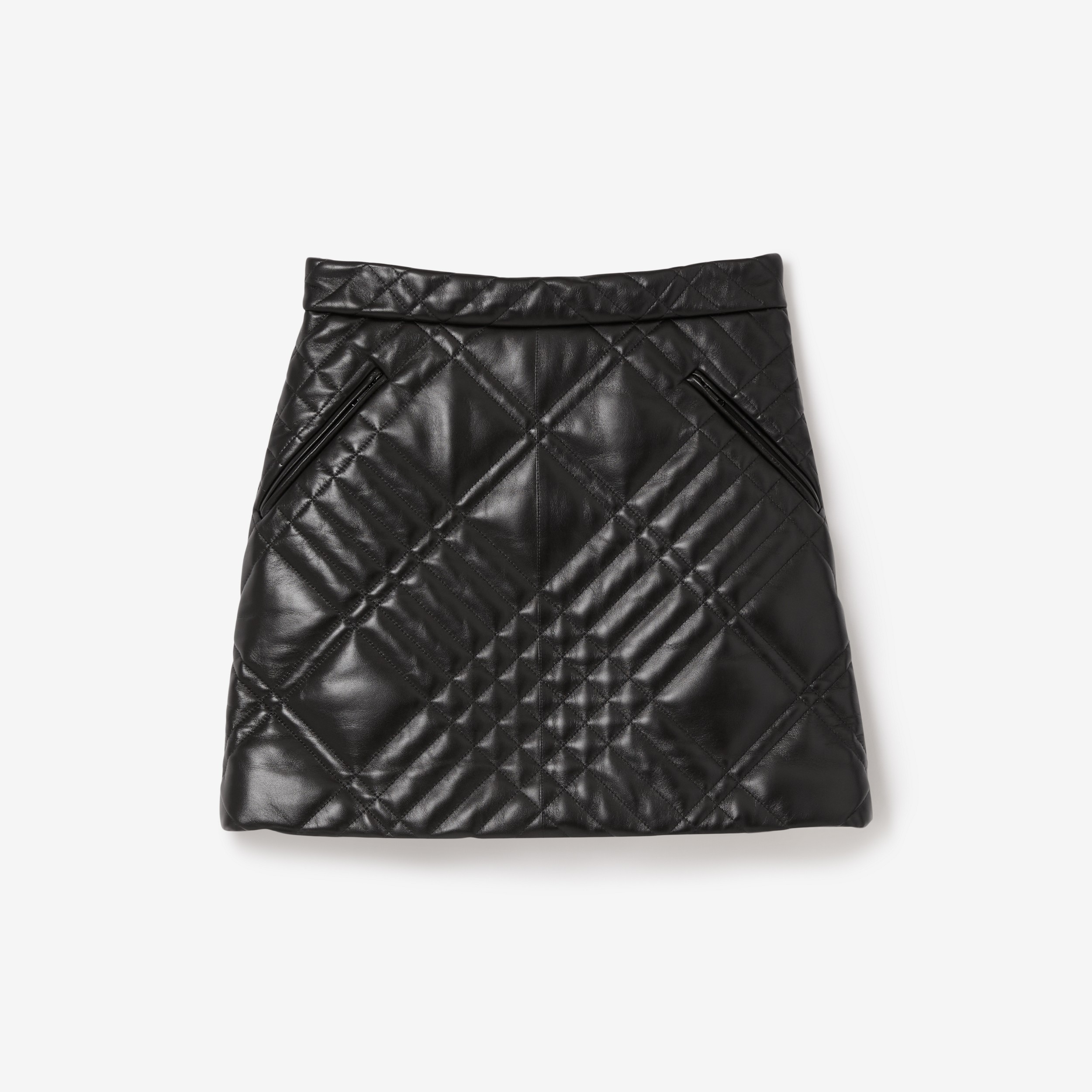 Quilted Leather Mini Skirt in Black - Women | Burberry® Official - 1