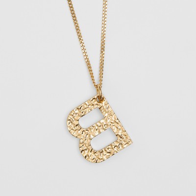 ‘B' Alphabet Charm Gold-plated Necklace In Light - Women | Burberry ...