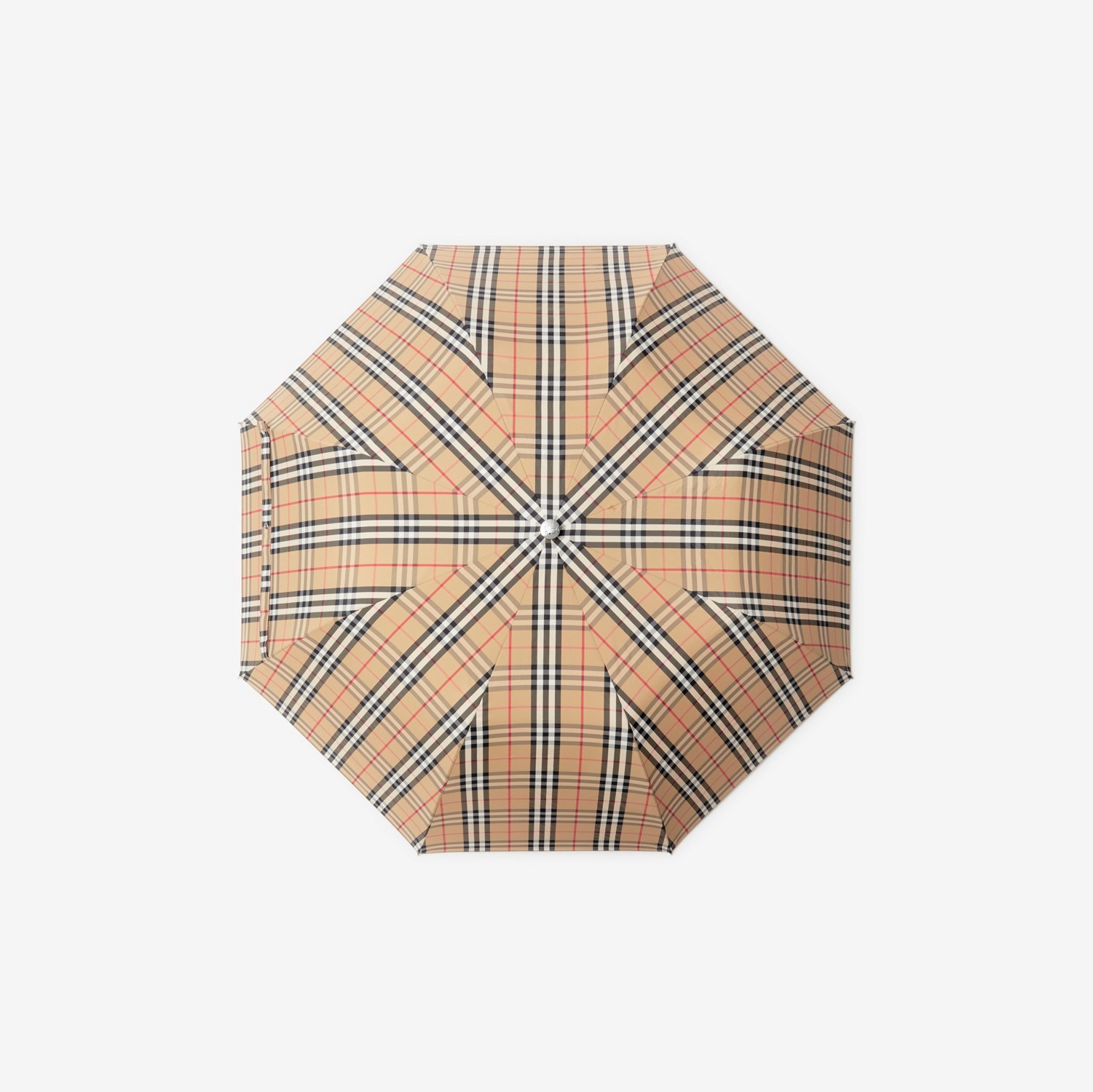 Check Folding Umbrella in Archive Beige | Burberry® Official