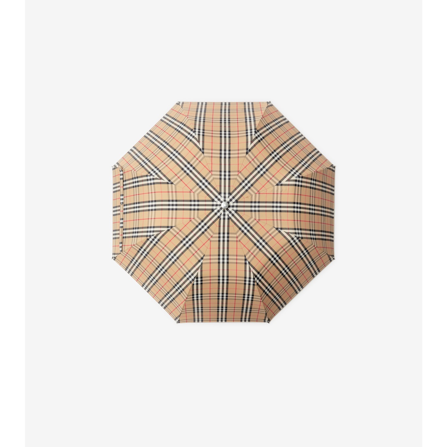 Check Folding Umbrella in Archive beige | Burberry® Official