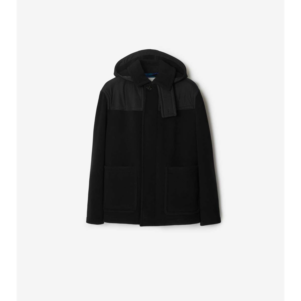 Burberry Wool Duffle Coat In Black