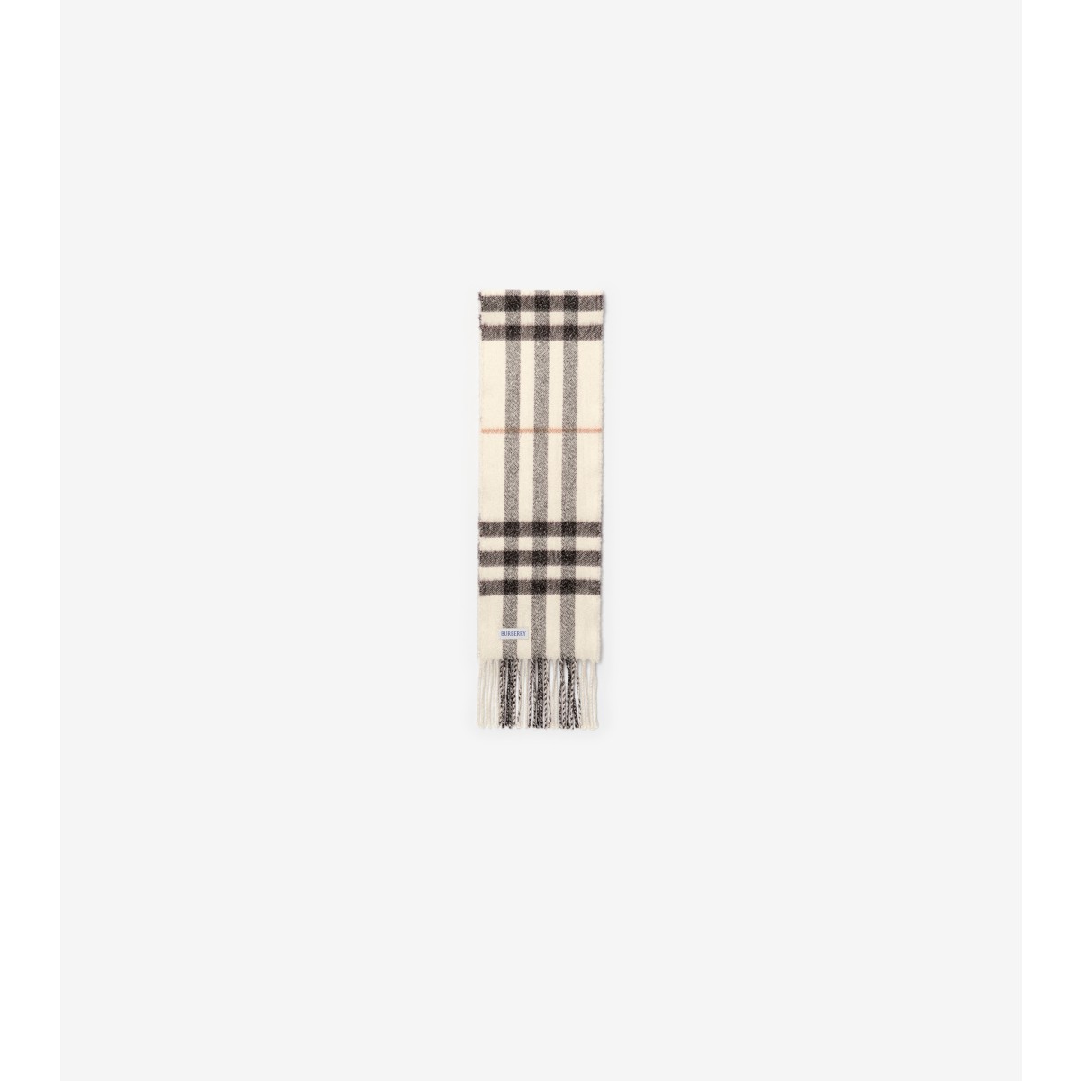  Check Narrow Sparkle Cashmere Scarf