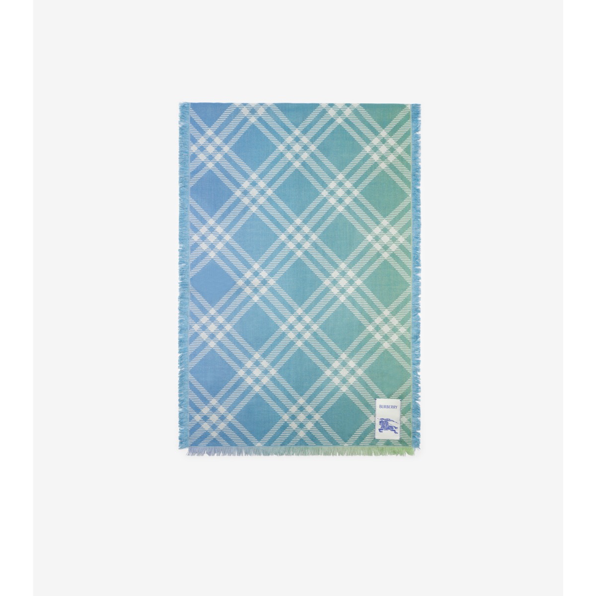  Check Gradient Wool Silk Scarf