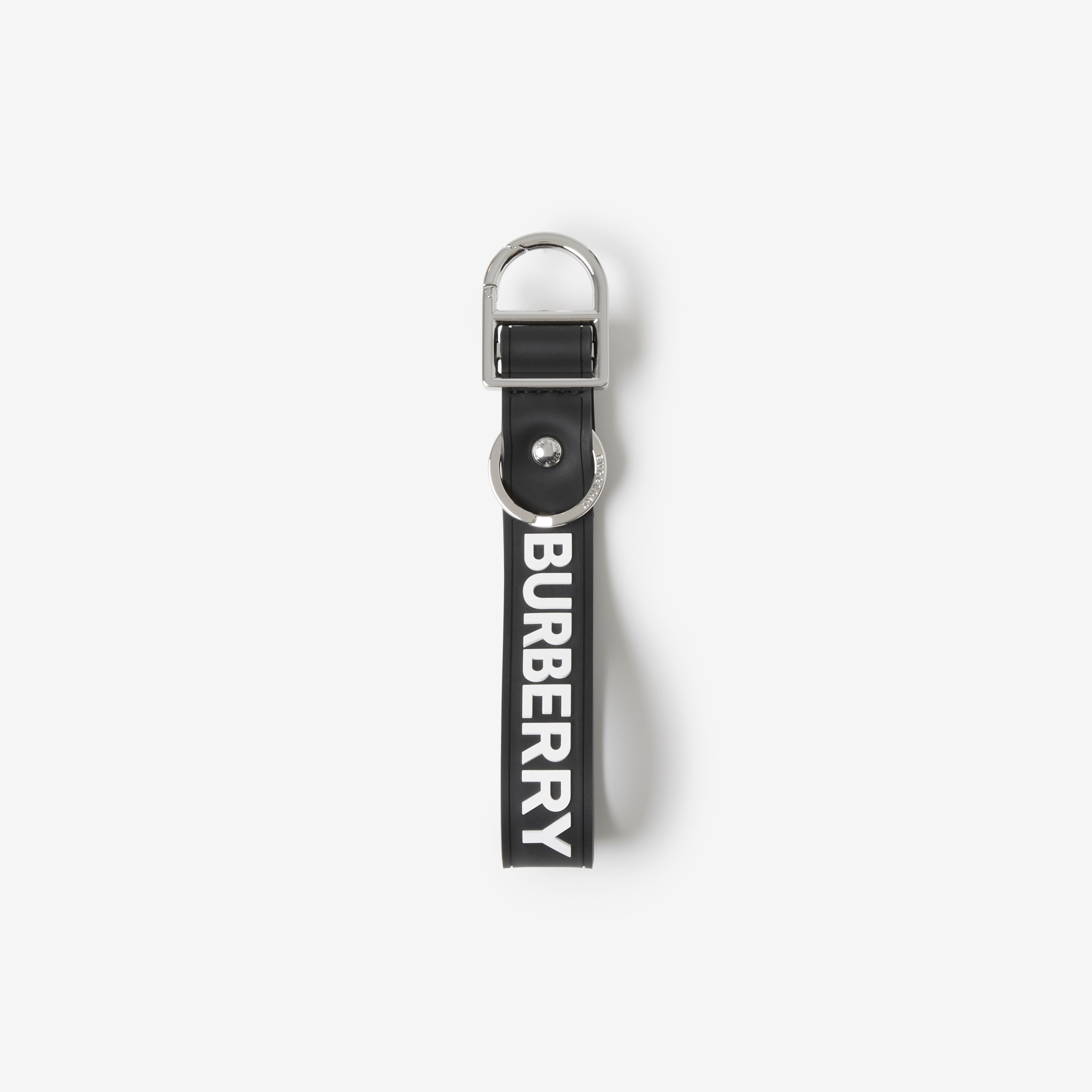 Logo Detail Silicone Key Ring in Black - Men | Burberry® Official