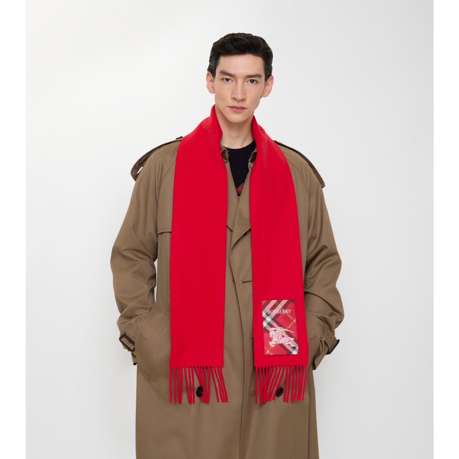 Check Label Cashmere Scarf