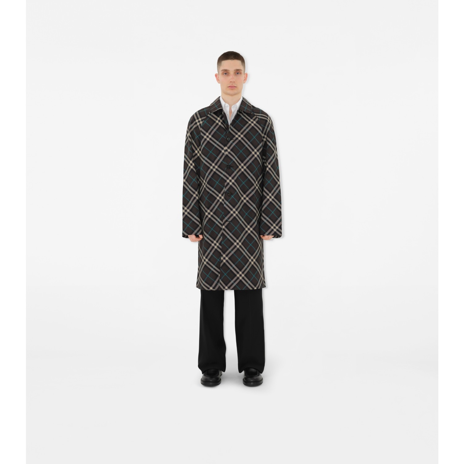 Mid-length Check Car Coat