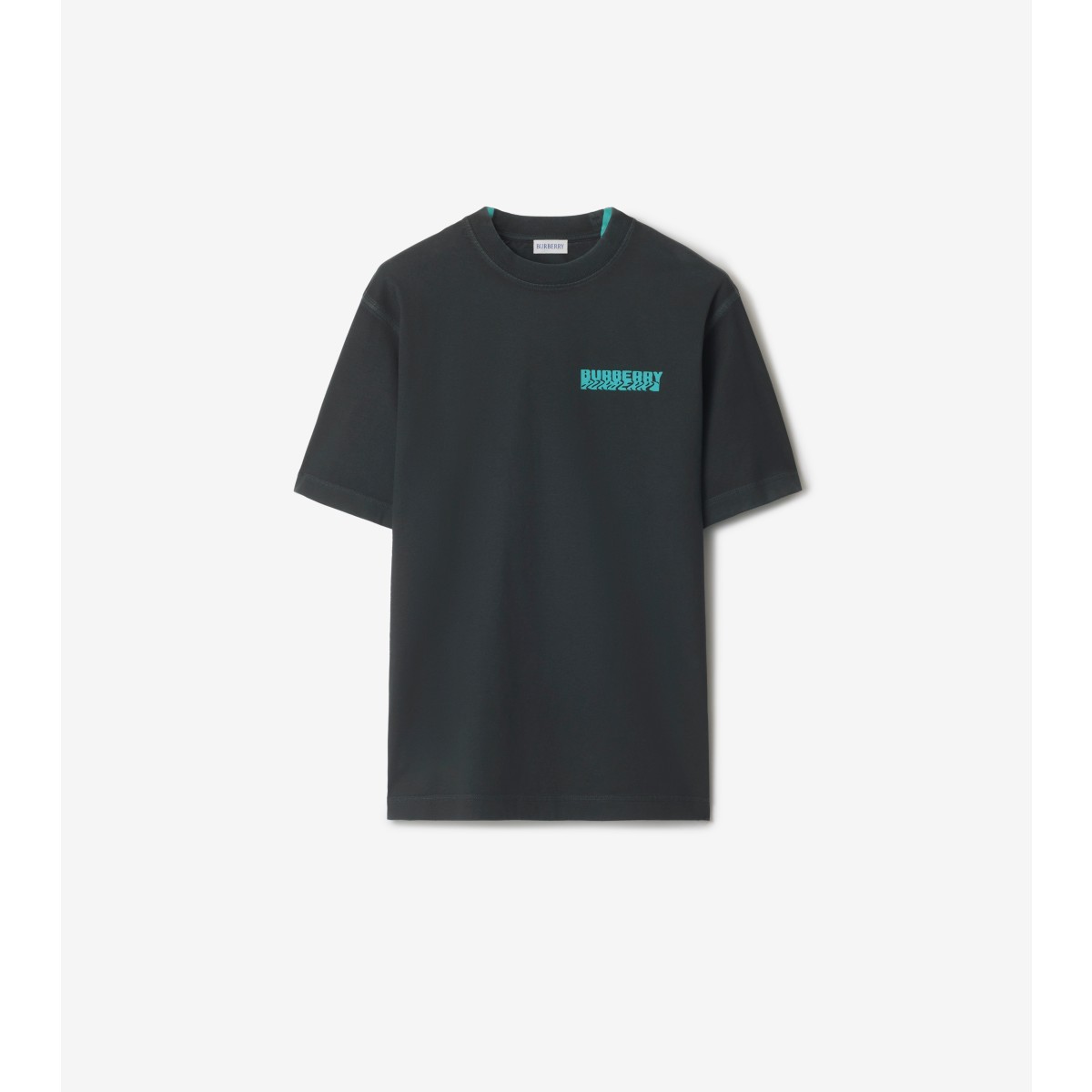 Shop Burberry Warped Logo Cotton T-shirt