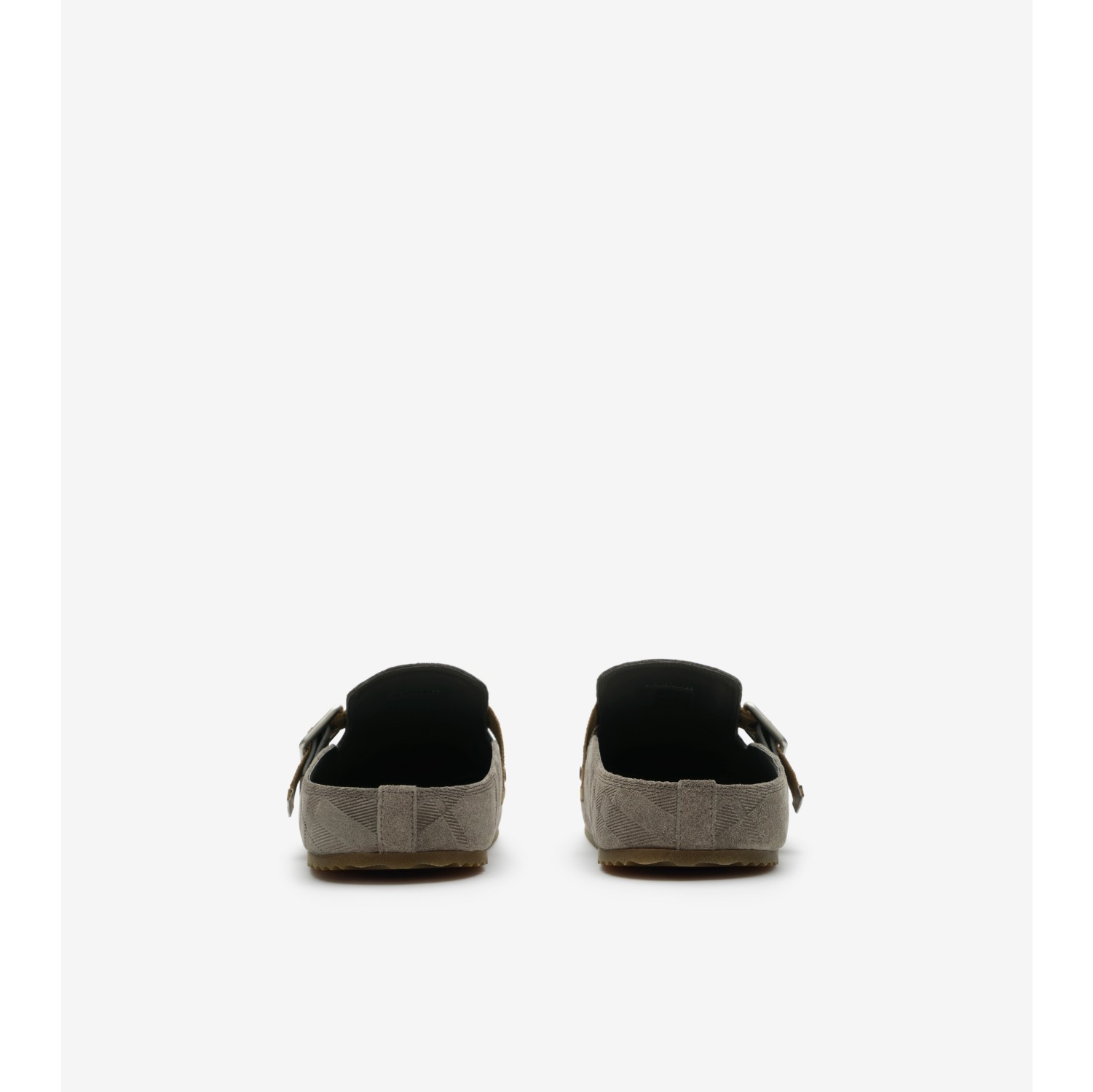 Check Suede Urchin Clogs in Chino grey - Men | Burberry® Official
