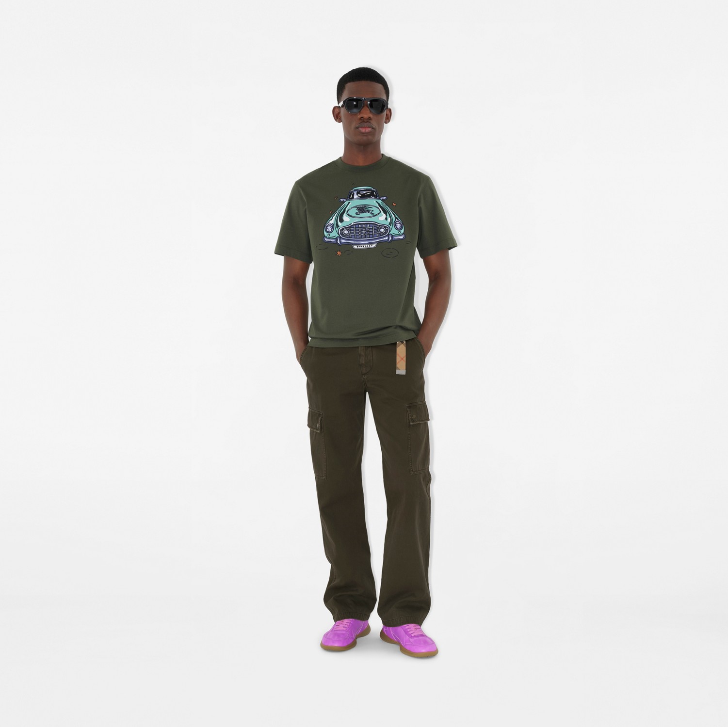 Car Cotton T-shirt in Yew - Men | Burberry® Official Car Cotton T-shirt in Yew - Men | Burberry® Official