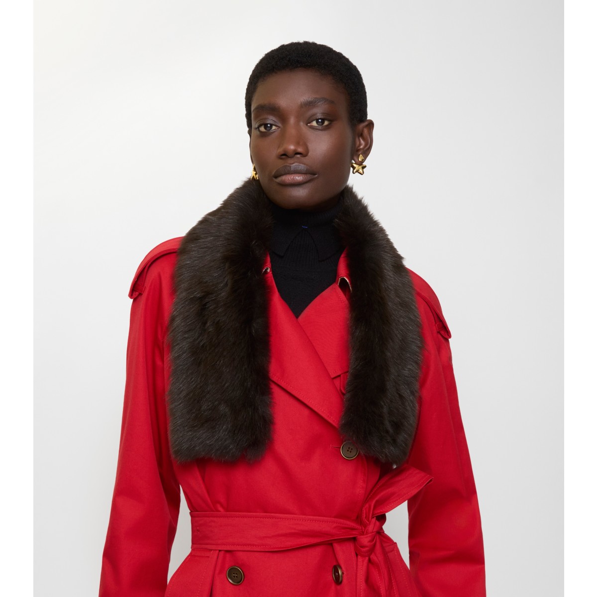  Check Reversible Shearling Scarf