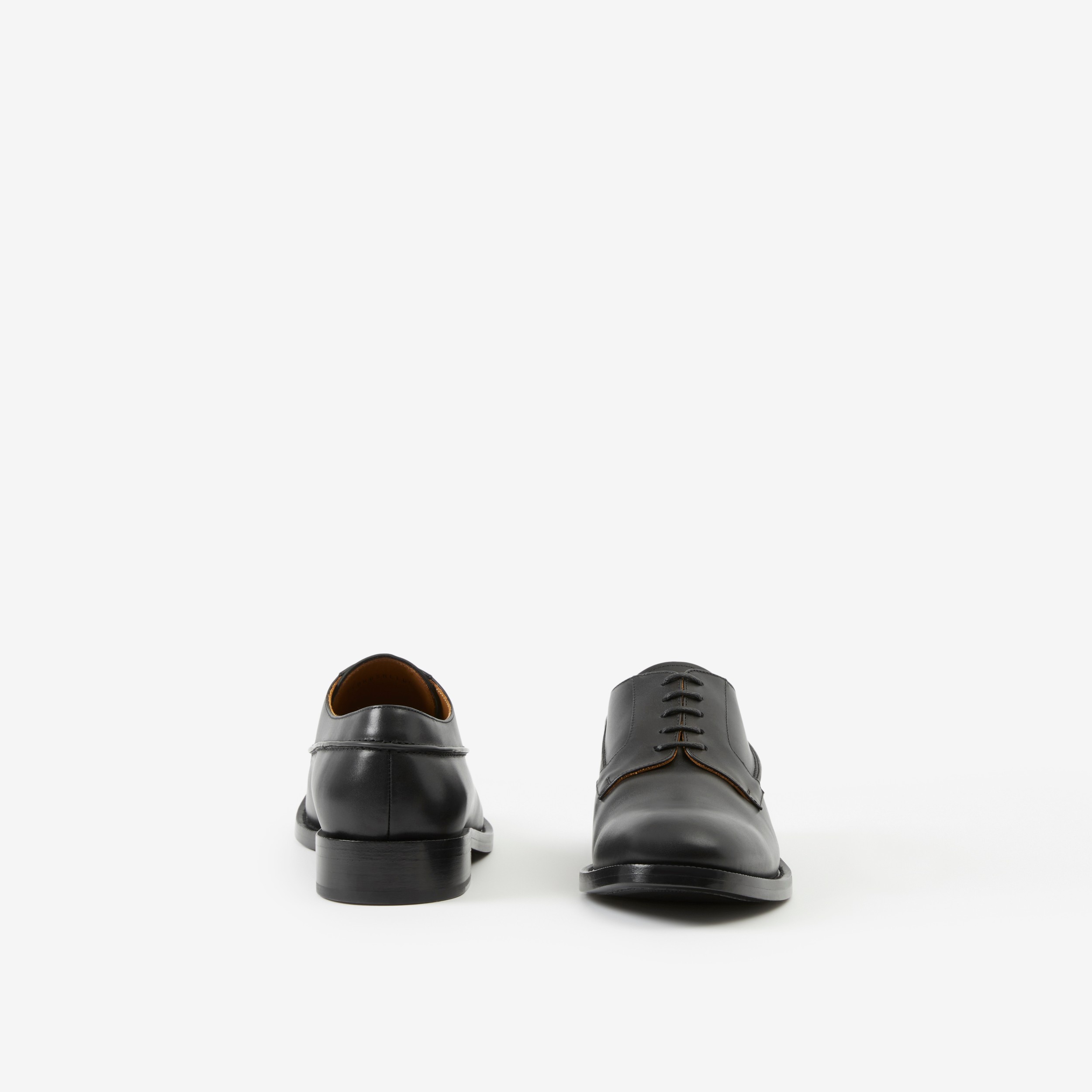 Monogram Motif Leather Derby Shoes in Black - Men | Burberry® Official - 4