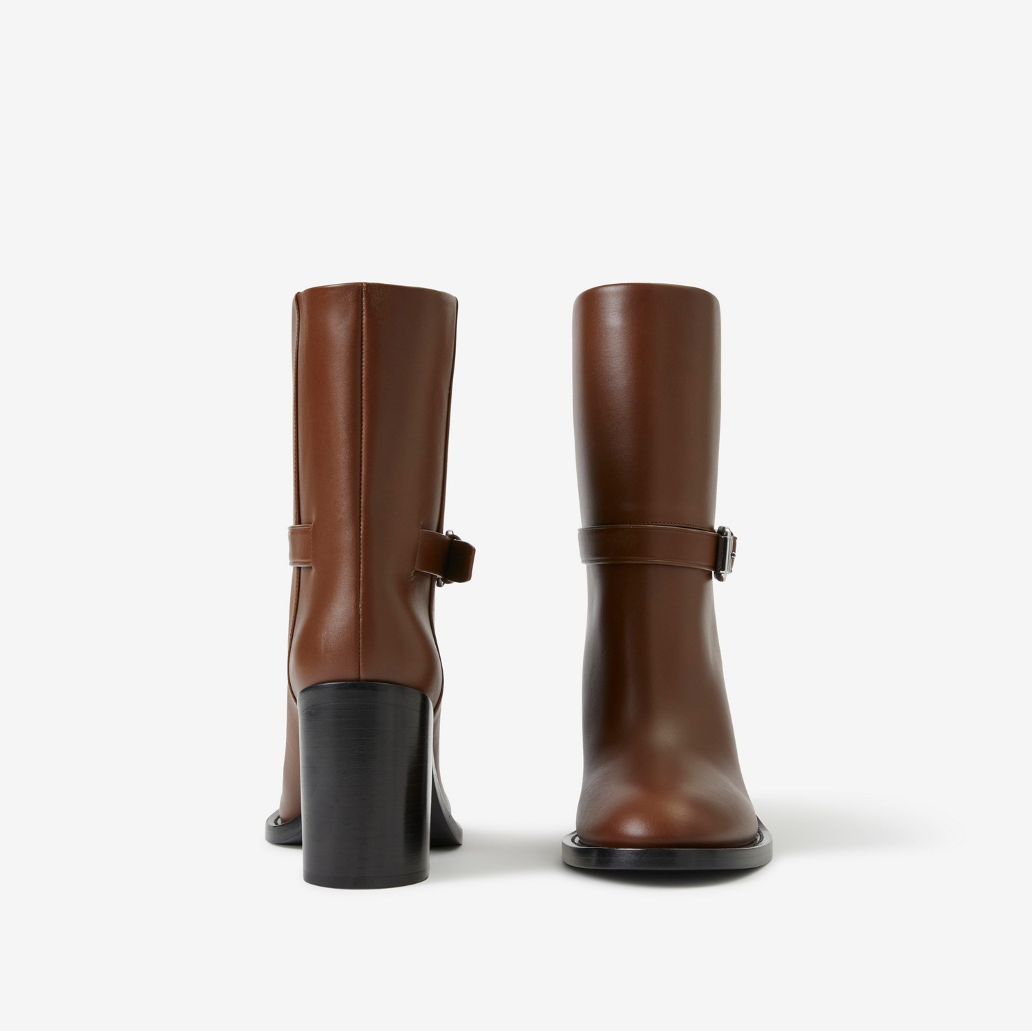 Leather Ankle Boots in Pine Cone Brown - Women | Burberry® Official