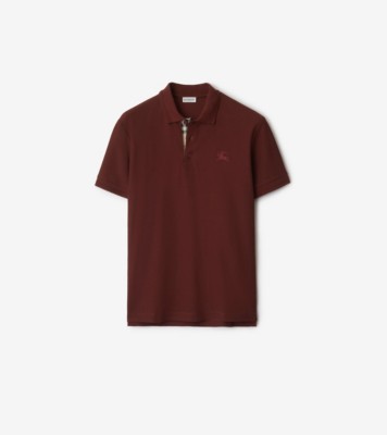 正規品 Burberry ボルドー 半袖ポロシャツ Cotton Polo Shirt in Box red - Men | Burberry® Official