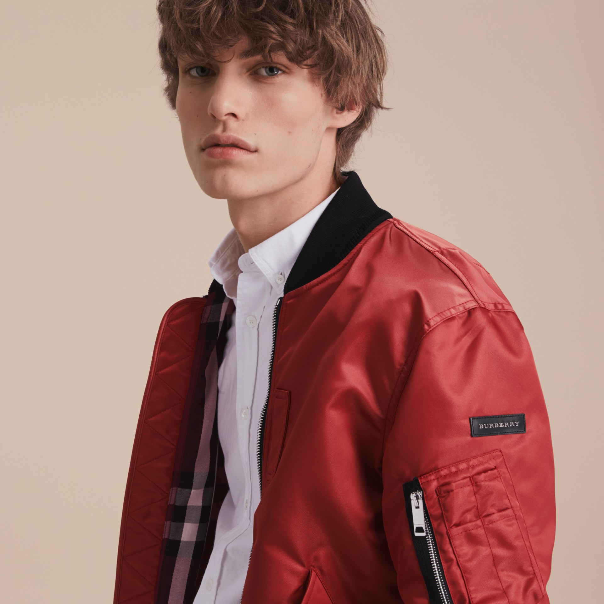 Technical Bomber Jacket in Rose Pink - Men | Burberry United States