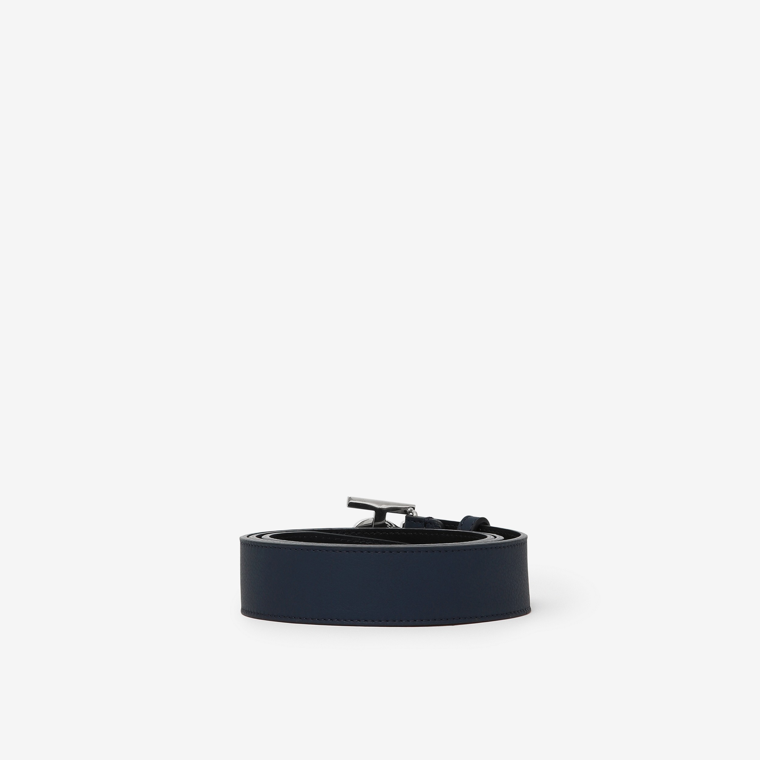 Reversible Monogram Motif Grainy Leather Belt in Black/navy/silver - Men | Burberry® Official - 2