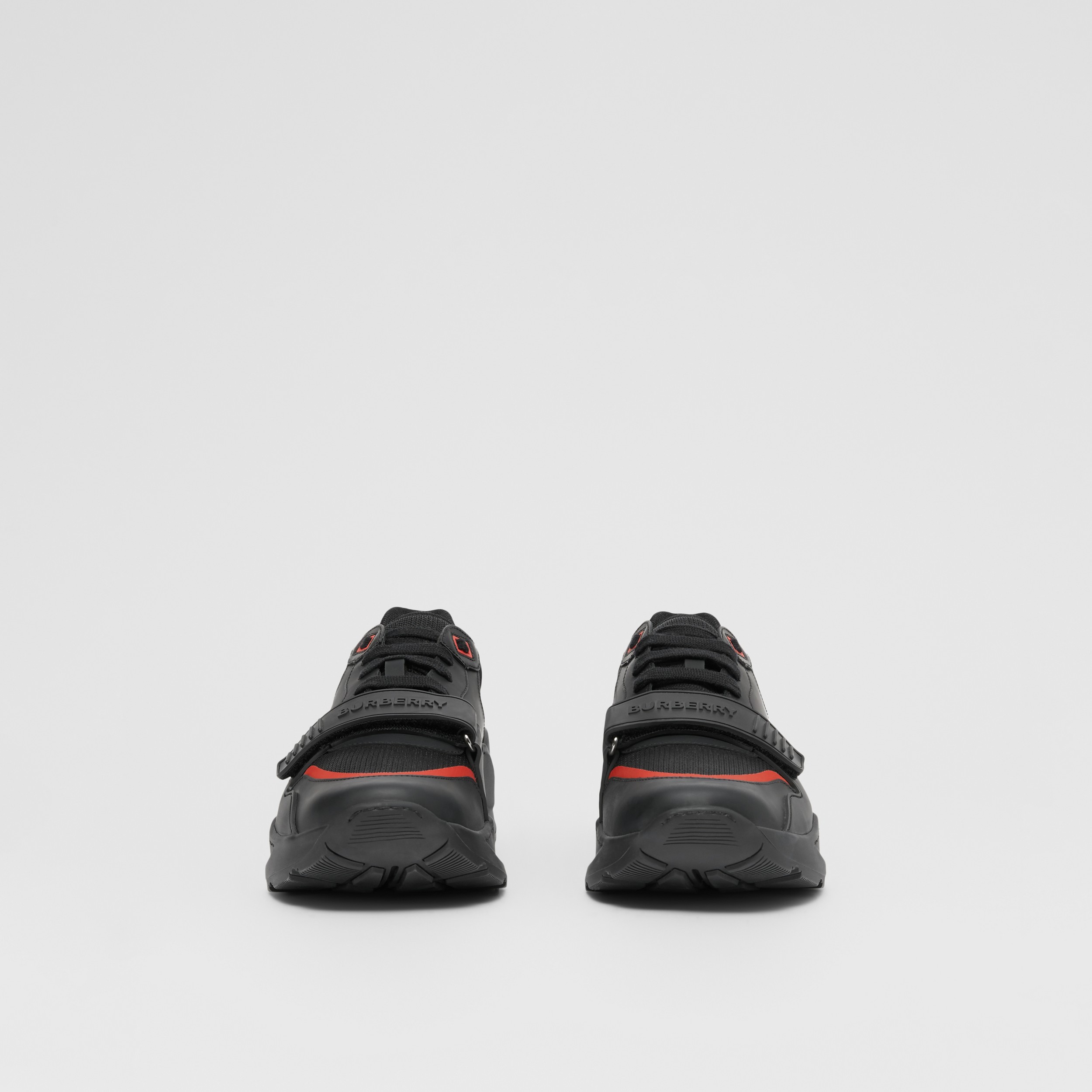 皮革、尼龙拼 Vintage 格纹运动鞋 (黑色) - 男士 | Burberry® 博柏利官网 - 4