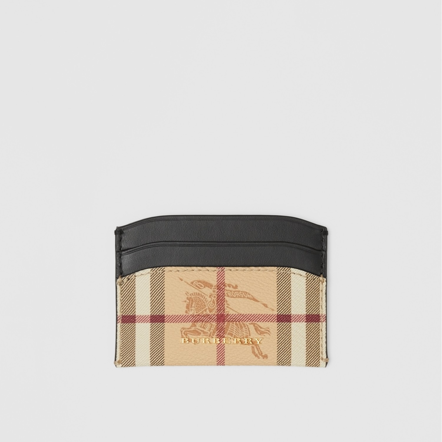 Haymarket Check E-canvas and Leather Card Case in Black - Women | Burberry®  Official