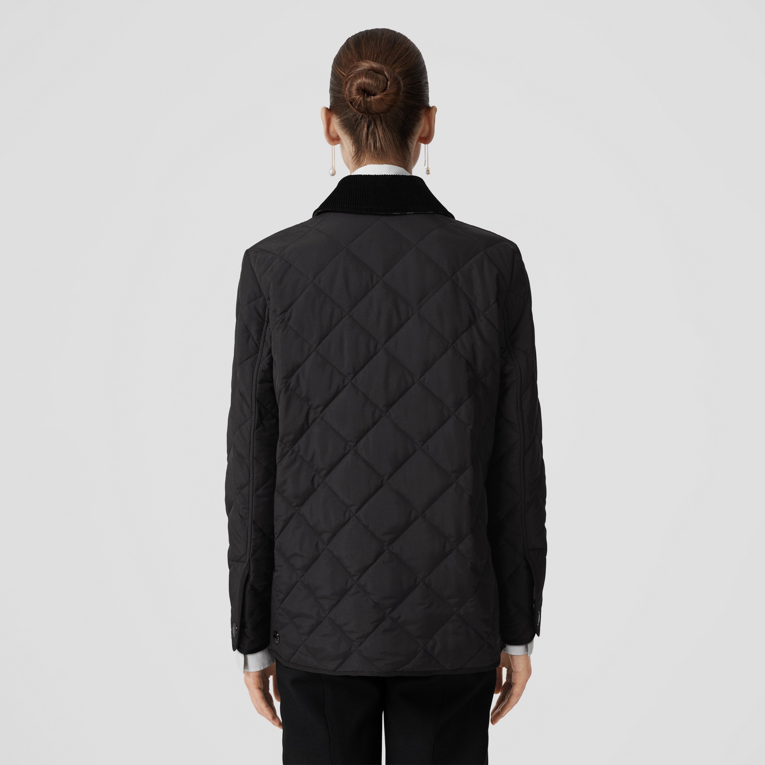 Diamond Quilted Thermoregulated Barn Jacket in Black - Women | Burberry® Official - 3