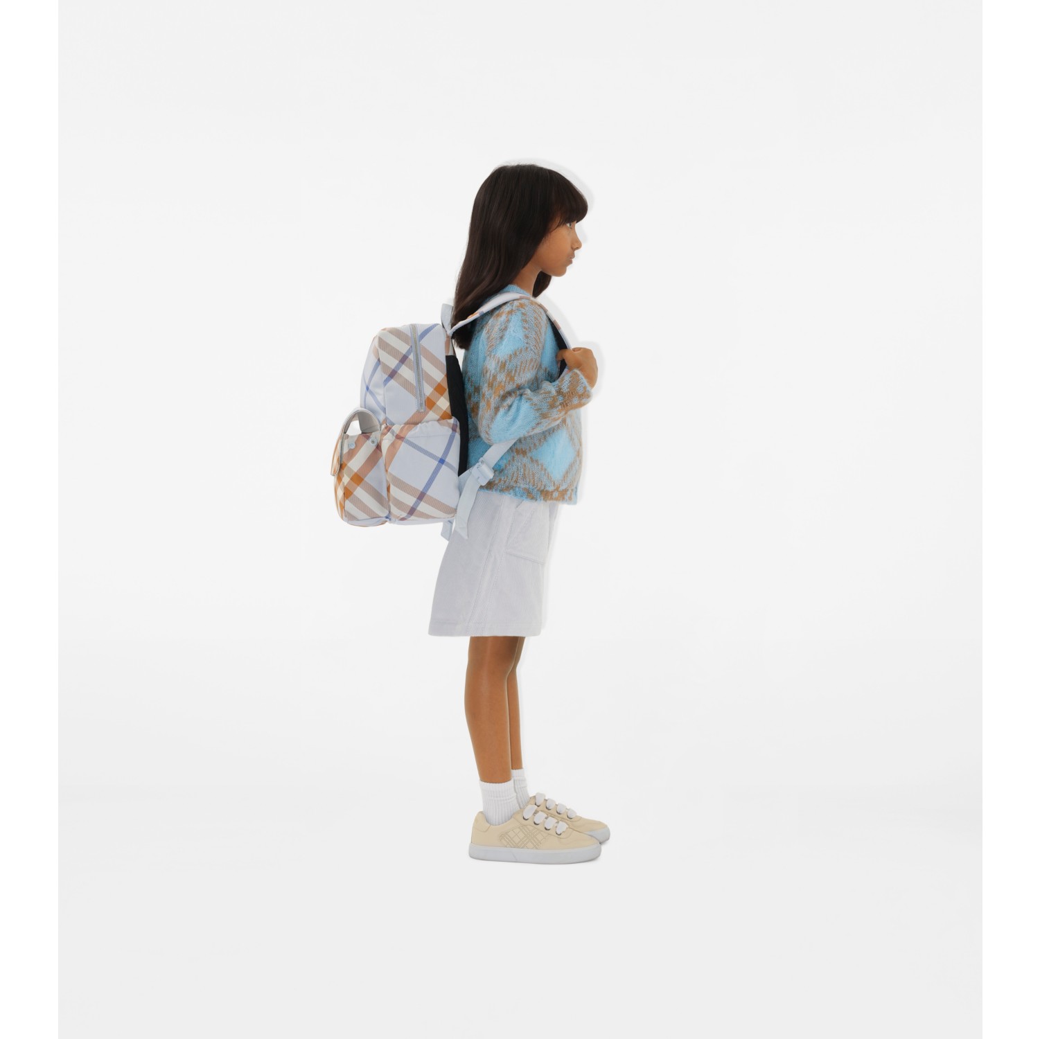 Check Nylon Backpack