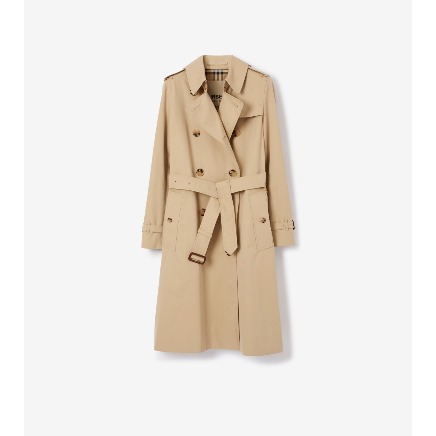 The Long Kensington Heritage Trench Coat in Honey - Women, Cotton Gabardine