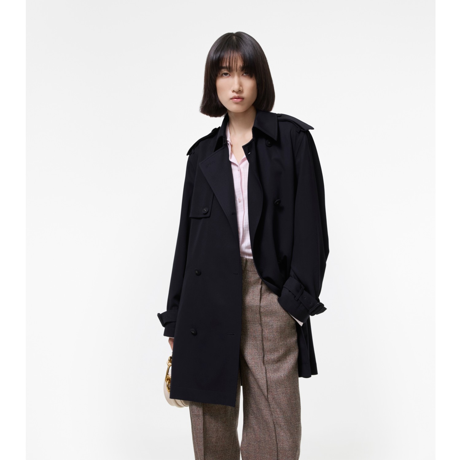ショート ウール トレンチコート (ネイビー) - ウィメンズ | Burberry