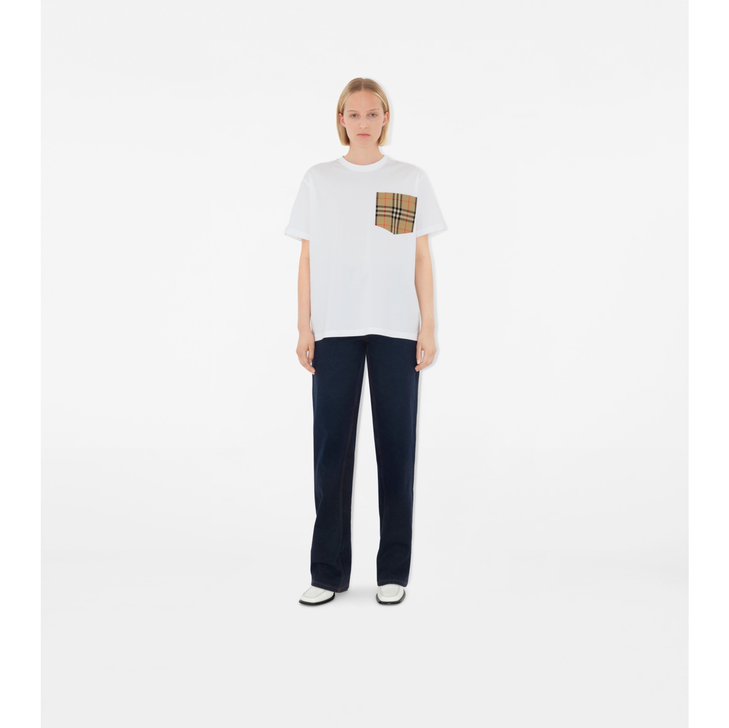 Burberry check pocket t shirt on sale