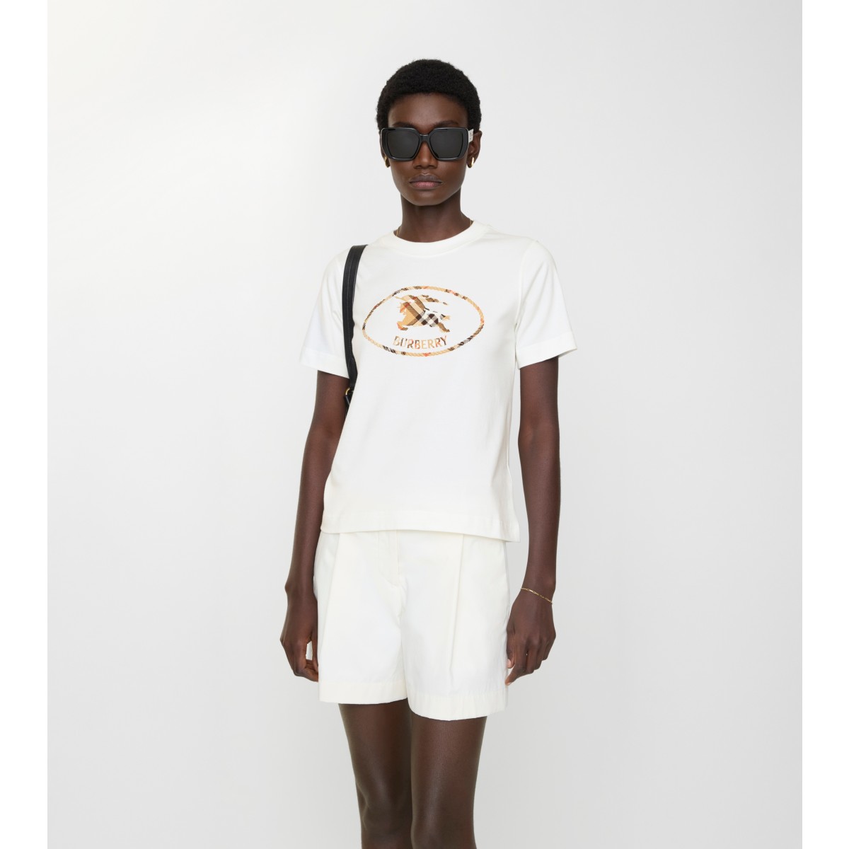  Check Knight Stamp Cotton T-shirt