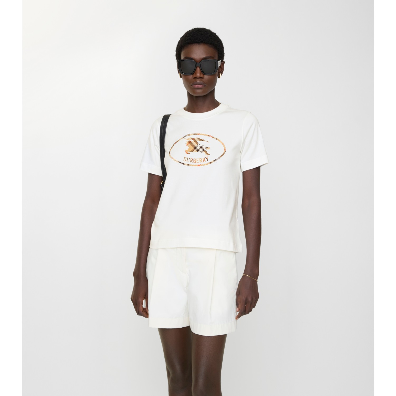 Check Knight Stamp Cotton T-shirt