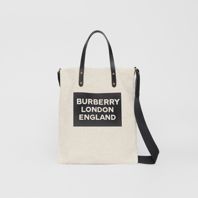 burberry canvas and leather tote bag