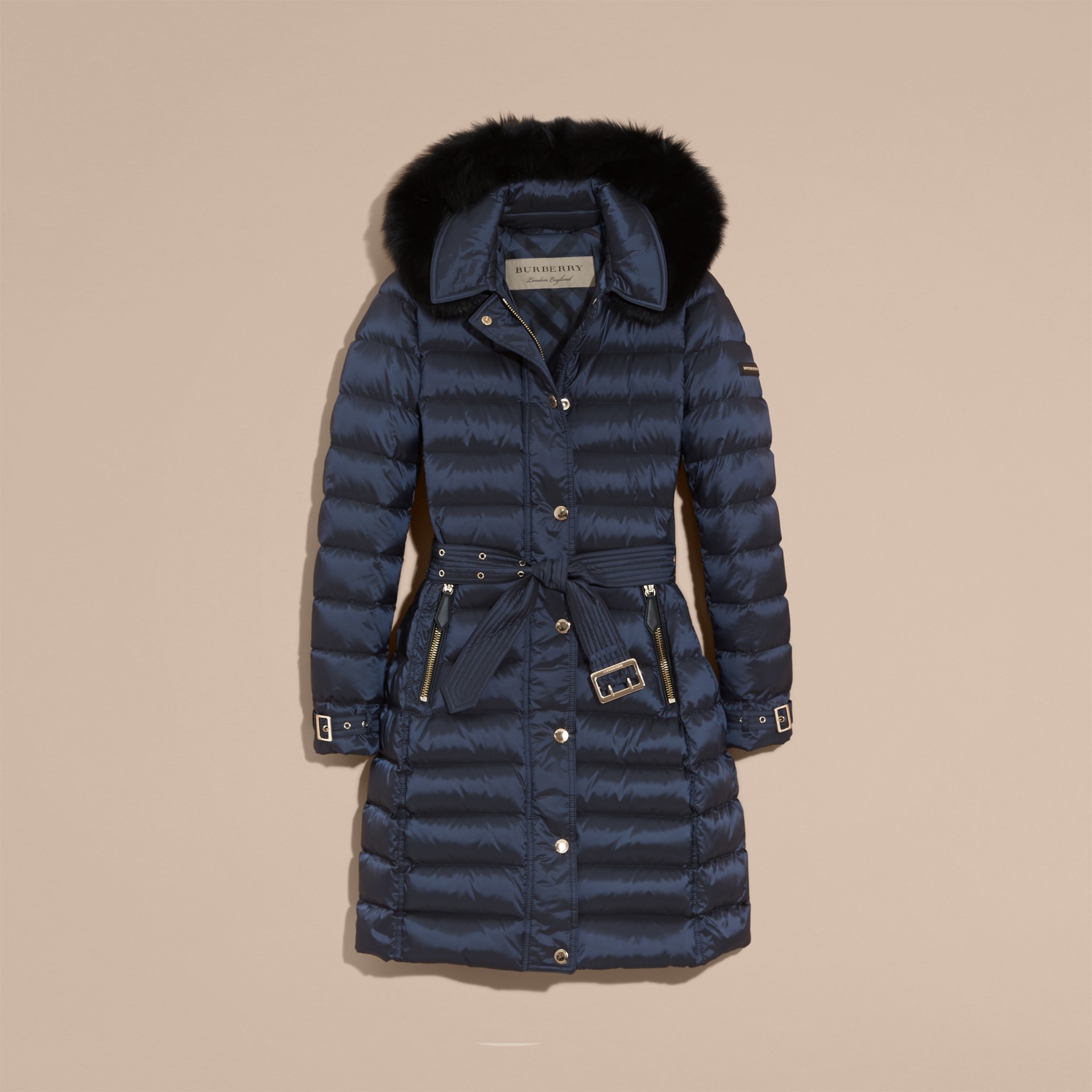 burberry down coat with fur hood