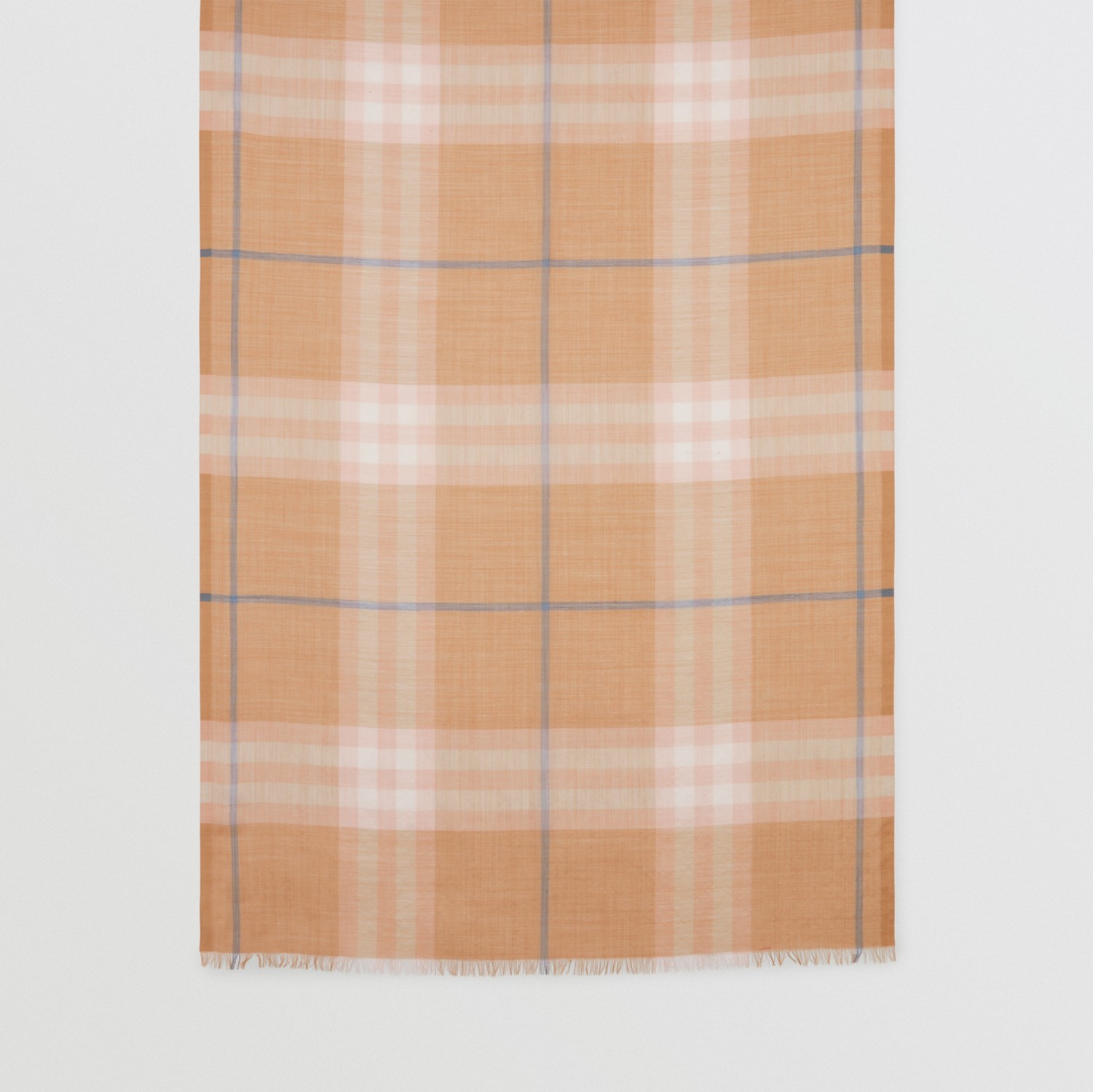Lightweight Check Wool and Silk Scarf
