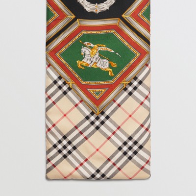 burberry archive print silk scarf