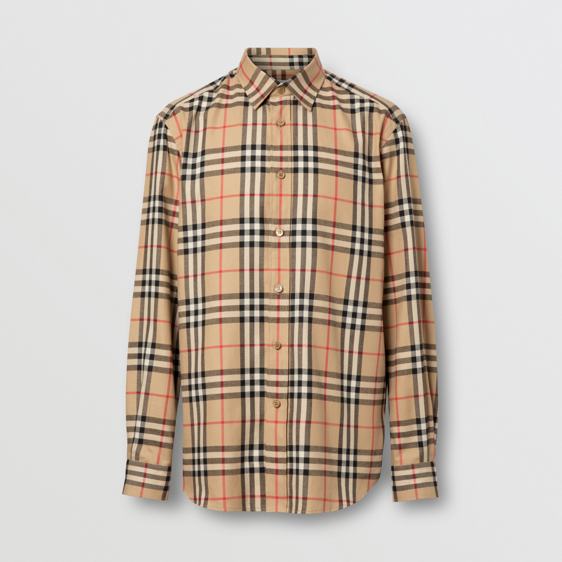 Vintage Check Cotton Flannel Shirt in Archive Beige - Men | Burberry ...