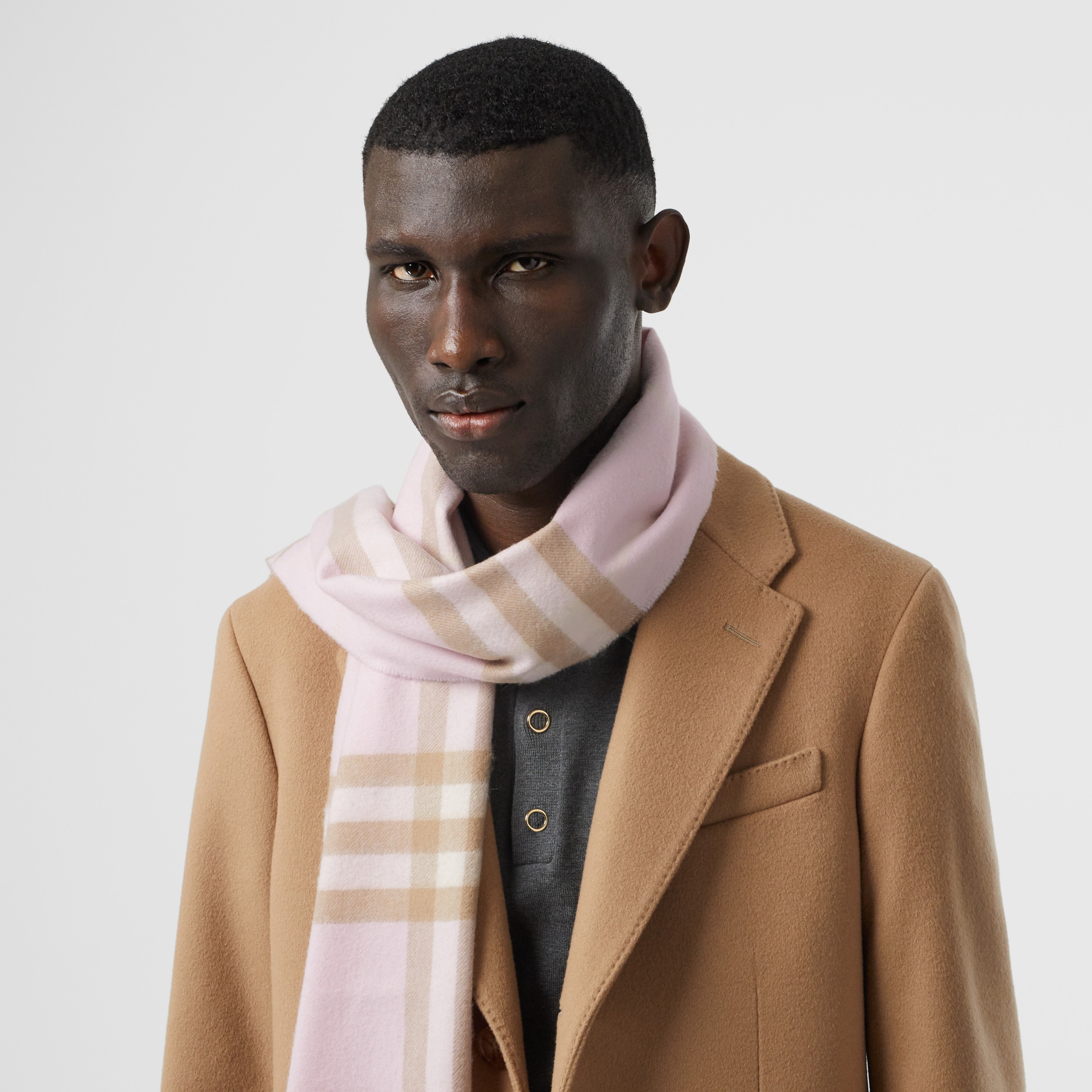 The Burberry Check Cashmere Scarf in Alabaster | Burberry® Official